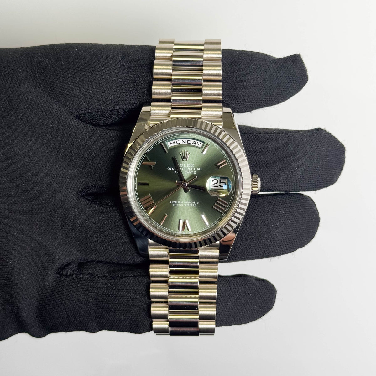 Rolex Day-Date 40mm Olive Dial Watch Ref# 228239