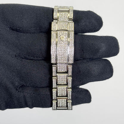 Rolex Datejust 41mm Custom Iced Out Dial w/ Diamond Rainbow Stick Dial Watch Ref# 126334 - Happy Jewelers Fine Jewelry Lifetime Warranty