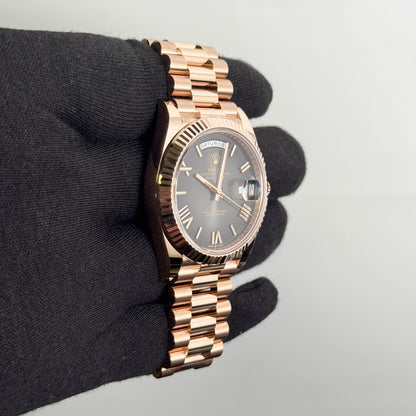 Rolex Day-Date 40mm Ombre Black Dial Watch Ref# 228235