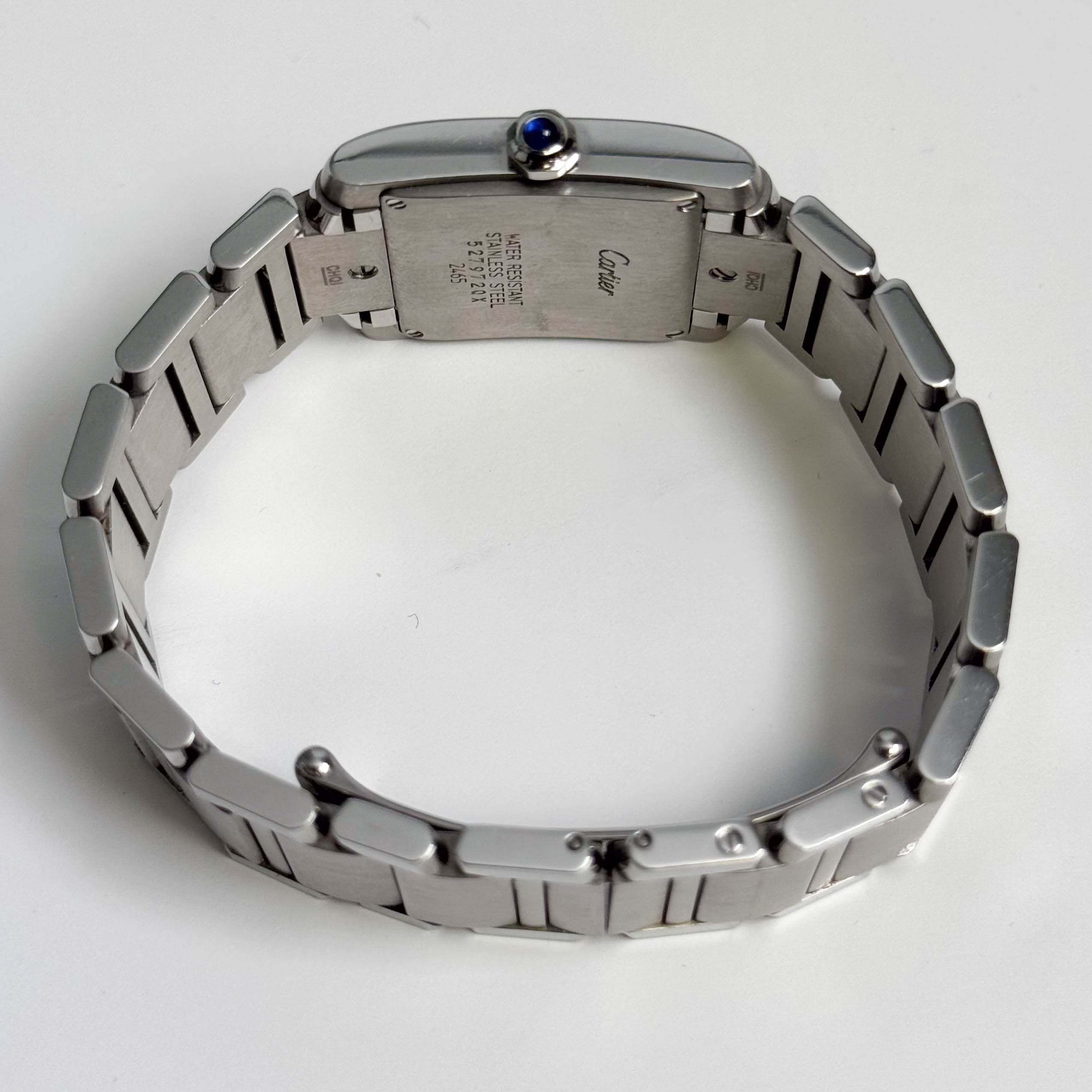 Cartier Tank Stainless Steel 25mm White/Ivory Dial Watch Ref# W51011Q3 - Happy Jewelers Fine Jewelry Lifetime Warranty
