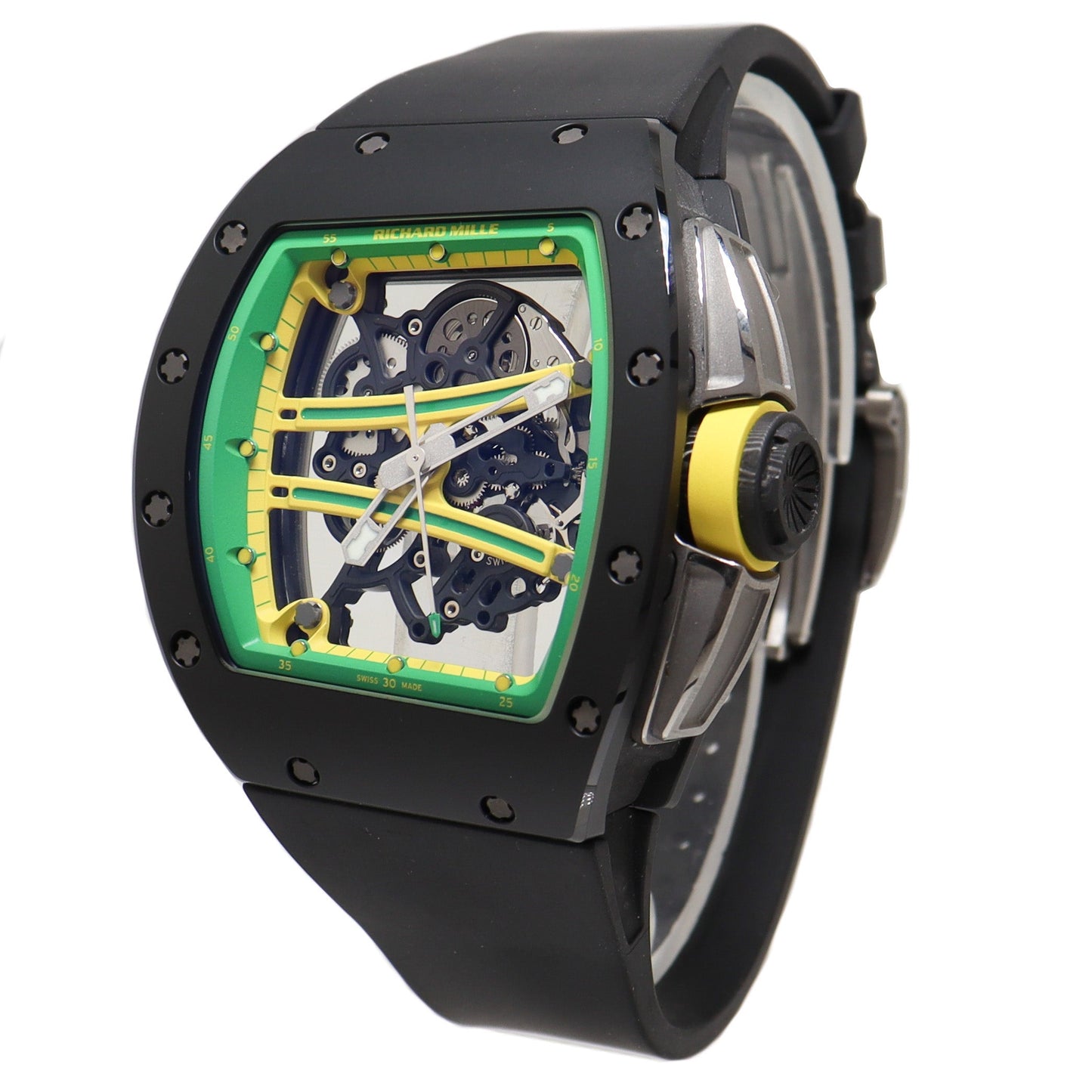 Men's Richard Mille 61-01 "Yohan Blake" Carbon TPT 50.23x42.7mm Skeleton Dial Watch Reference# RM61-01 - Happy Jewelers Fine Jewelry Lifetime Warranty