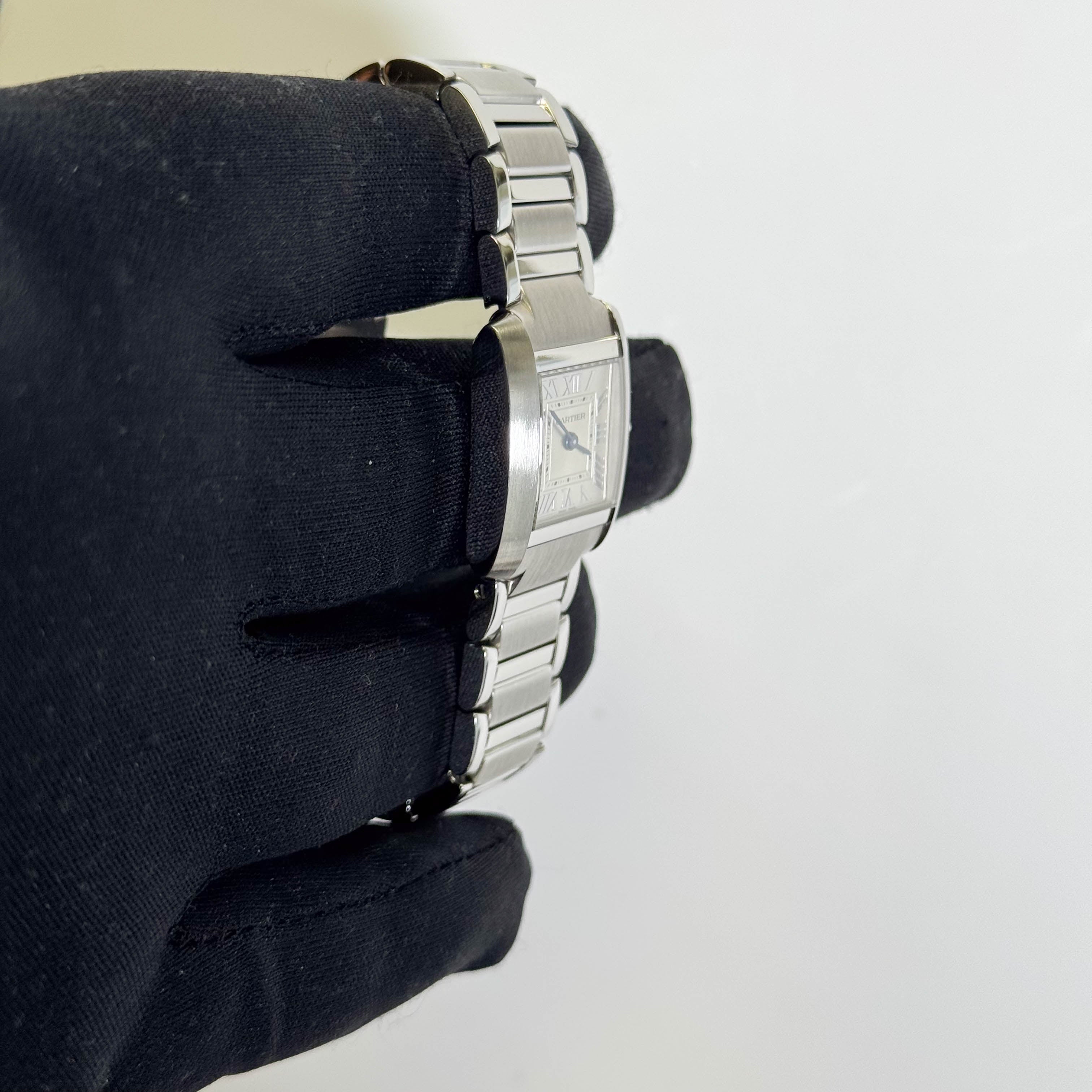 Cartier Tank 25.7x21.2mm Silver Dial Watch Ref# WSTA0065 – Happy