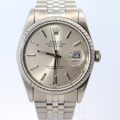 Rolex Datejust 36mm Silver Dial Watch Ref# 16220 - Happy Jewelers Fine Jewelry Lifetime Warranty