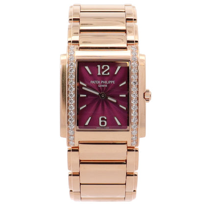 Patek Philippe Twenty-4 25mm Purple Dial Watch Ref# 4910/1201R-010 - Happy Jewelers Fine Jewelry Lifetime Warranty