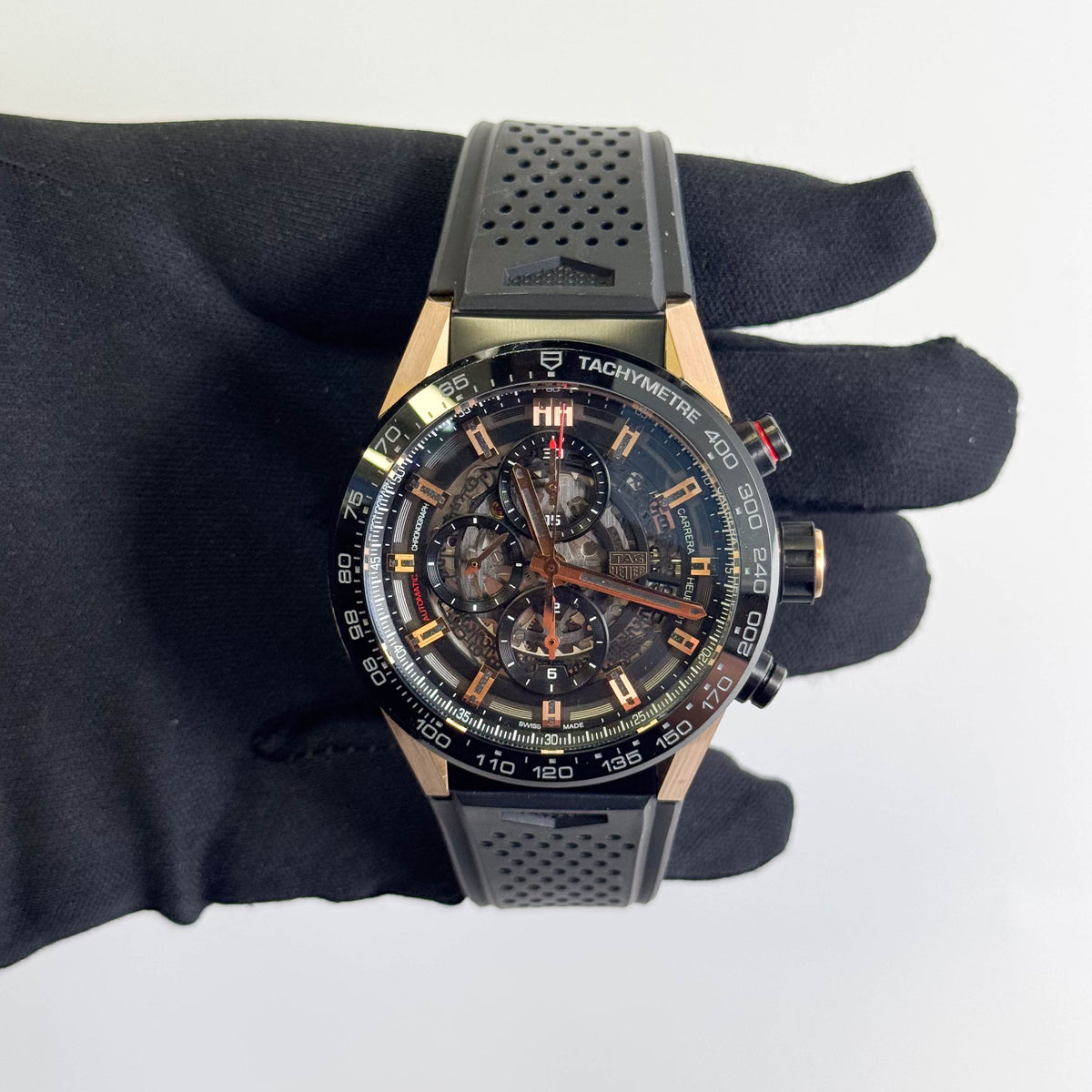 Tag Heuer Carrera Heuer 01 Chronograph 43mm Black Dial Watch Ref# CAR205A.FT6087