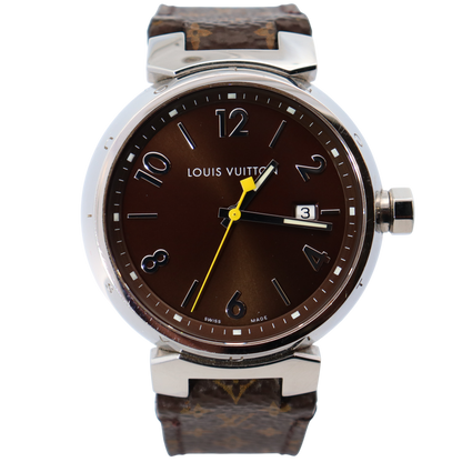 Louis Vuitton Tambour 39.5mm Brown Dial Watch Ref# Q1111 - Happy Jewelers Fine Jewelry Lifetime Warranty