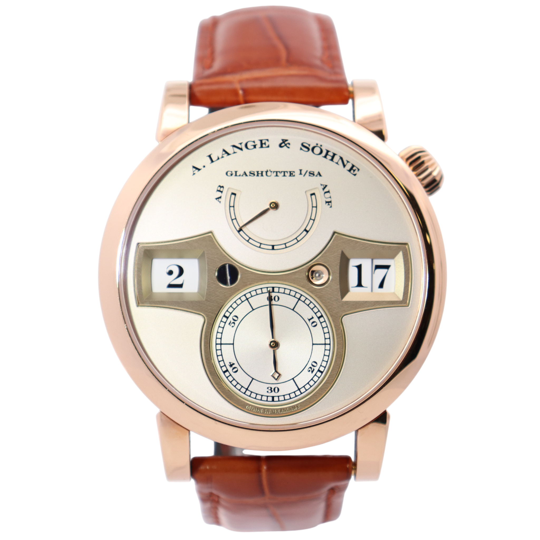 A. Lange & Sohne Zeitwerk 42mm Silver Dial Watch Ref# 140.032 - Happy Jewelers Fine Jewelry Lifetime Warranty
