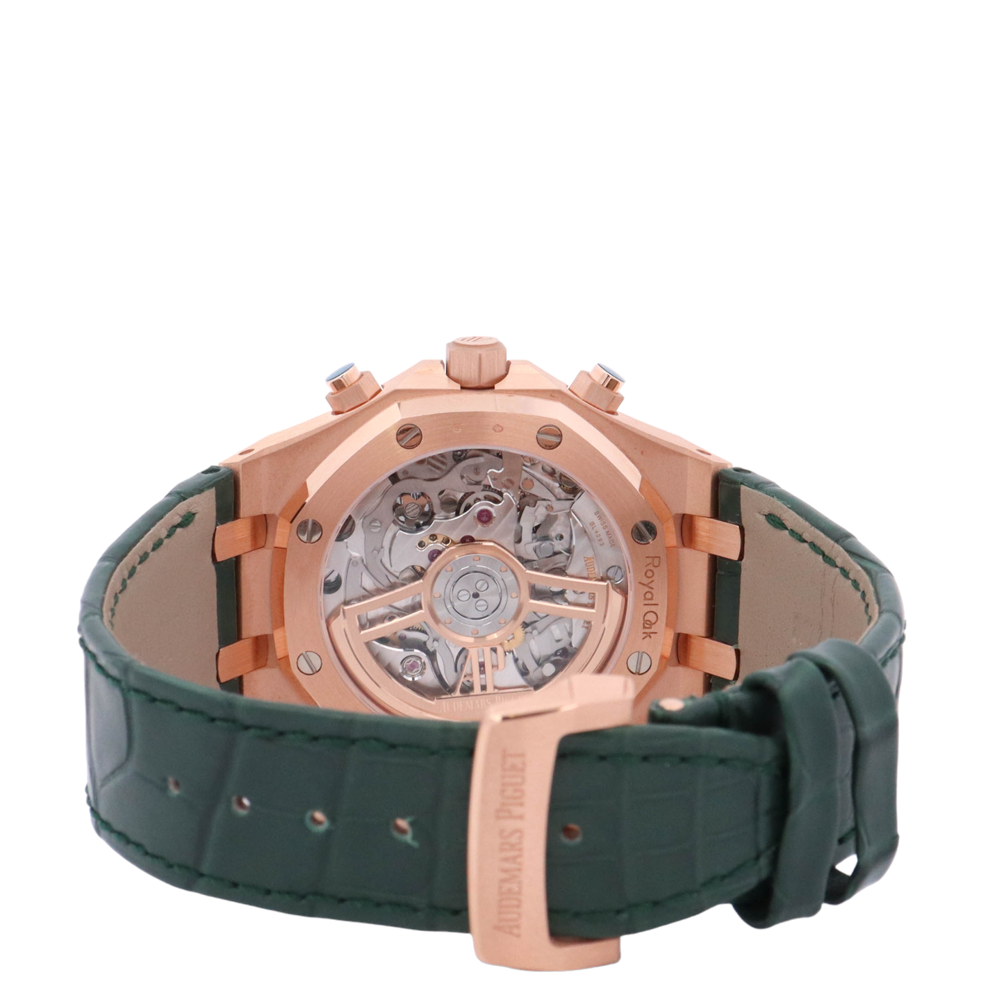 Audemars Piguet Royal Oak 41mm Rose Gold Green Chronograph Dial Watch Reference# 26240OR.OO.D404CR.02 - Happy Jewelers Fine Jewelry Lifetime Warranty