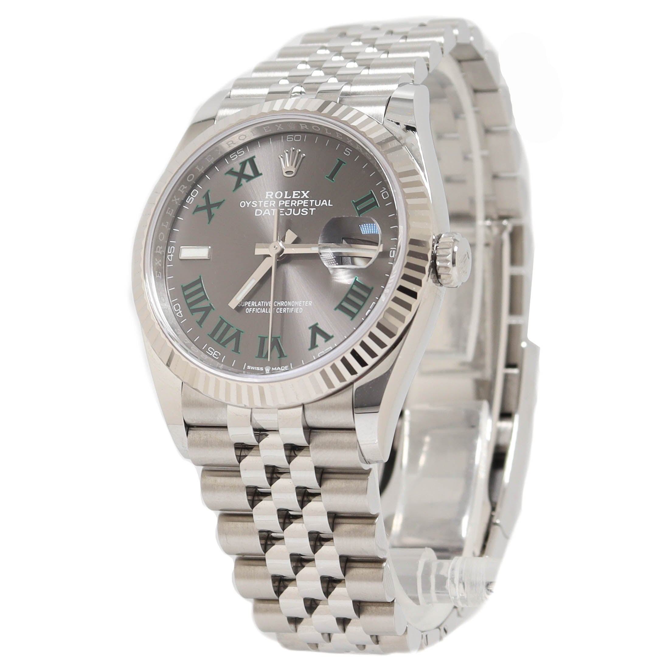 Rolex Datejust Stainless Steel 36m Wimbledon Dial Watch Reference# 126234 - Happy Jewelers Fine Jewelry Lifetime Warranty