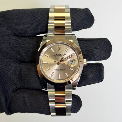 Rolex Datejust 41mm Pink Sundust Dial Watch Ref# 126301