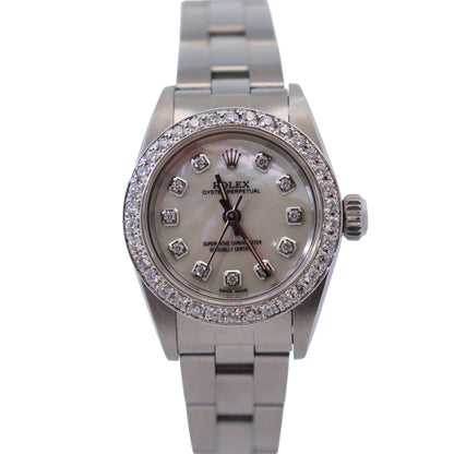 Rolex Oyster Perpetual 26mm MOP Dial Watch Ref# 69160 - Happy Jewelers Fine Jewelry Lifetime Warranty