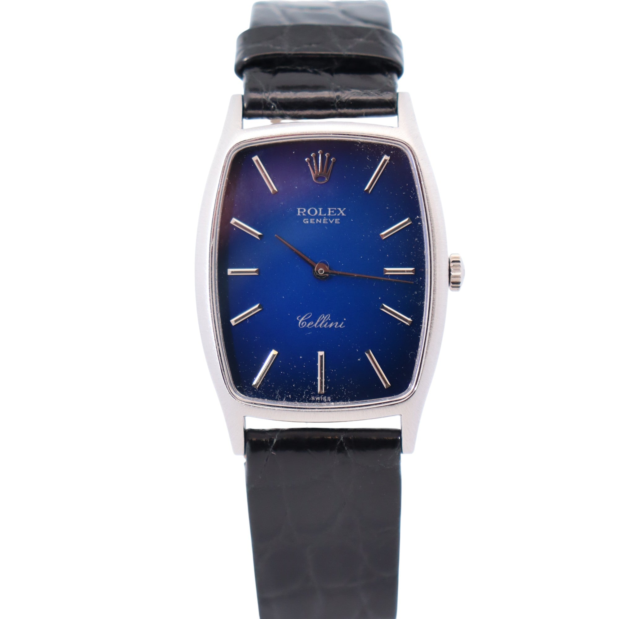 Rolex Cellini 26x31 mm Blue Dial Watch Ref# 3807 - Happy Jewelers Fine Jewelry Lifetime Warranty