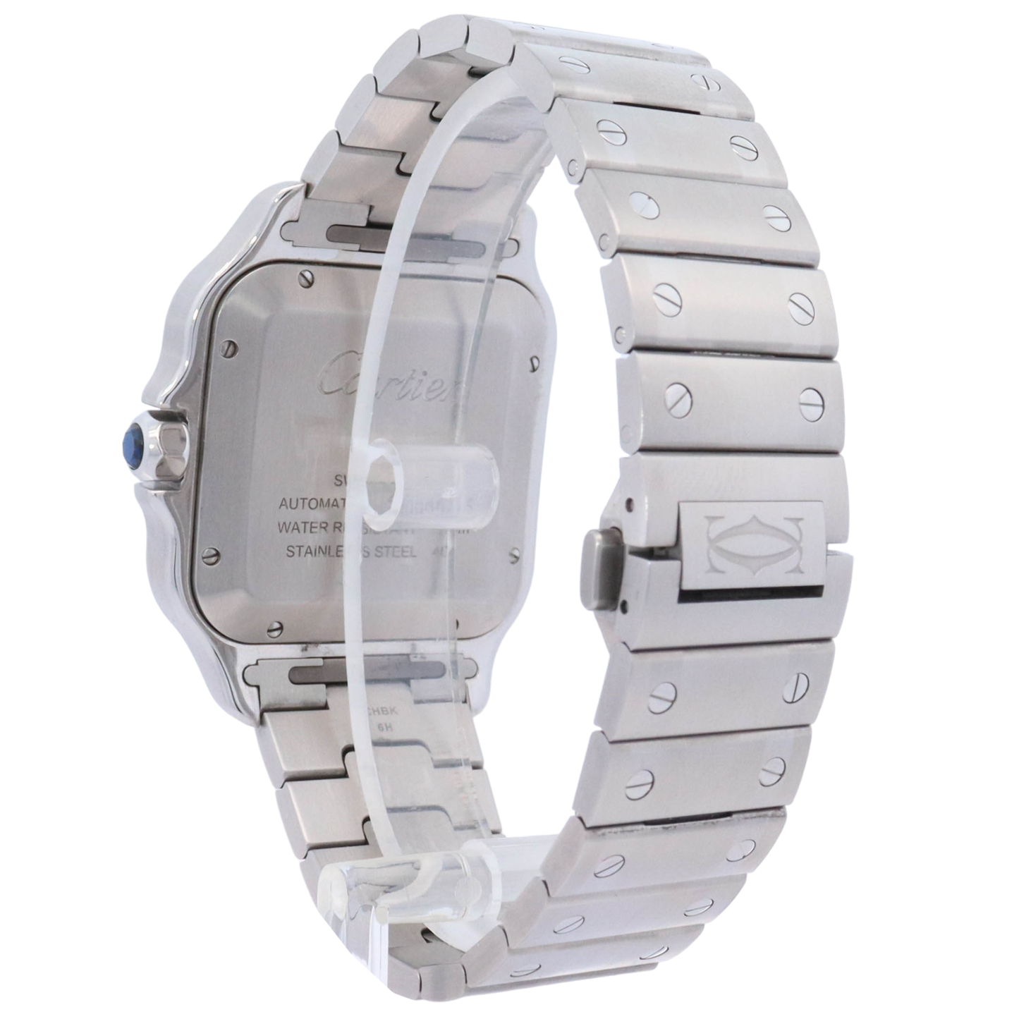 Cartier Santos 40mm Stainless Steel White Roman Dial Watch Reference# WSSA0018 - Happy Jewelers Fine Jewelry Lifetime Warranty