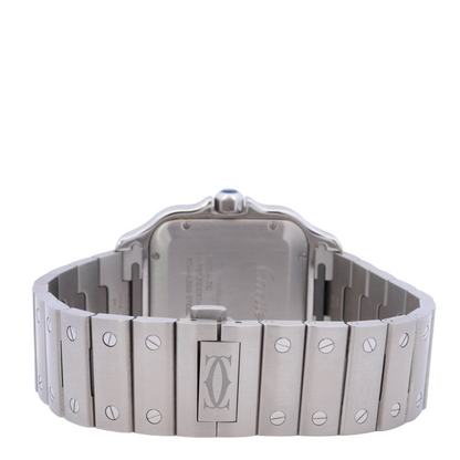 Cartier Santos 40mm Stainless Steel Blue Roman Dial Watch Reference# WSSA0030 - Happy Jewelers Fine Jewelry Lifetime Warranty
