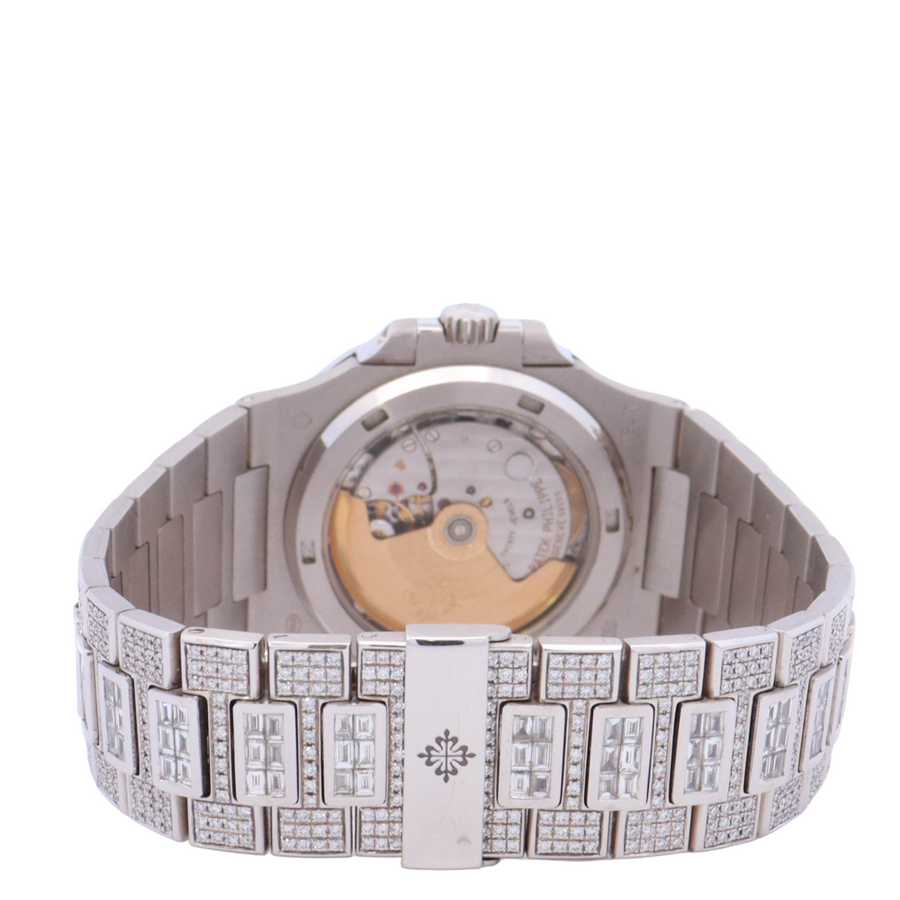 Patek Philippe Nautilus 40mm Iced Out Stainless Steel Pave Diamond Dial Watch Reference# 5711/1A - Happy Jewelers Fine Jewelry Lifetime Warranty