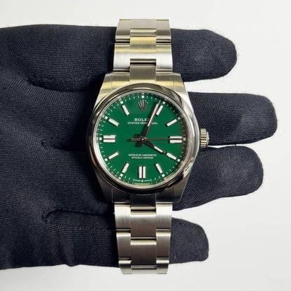 Rolex Oyster Perpetual 41mm Green Dial Watch Ref# 134300 - Happy Jewelers Fine Jewelry Lifetime Warranty