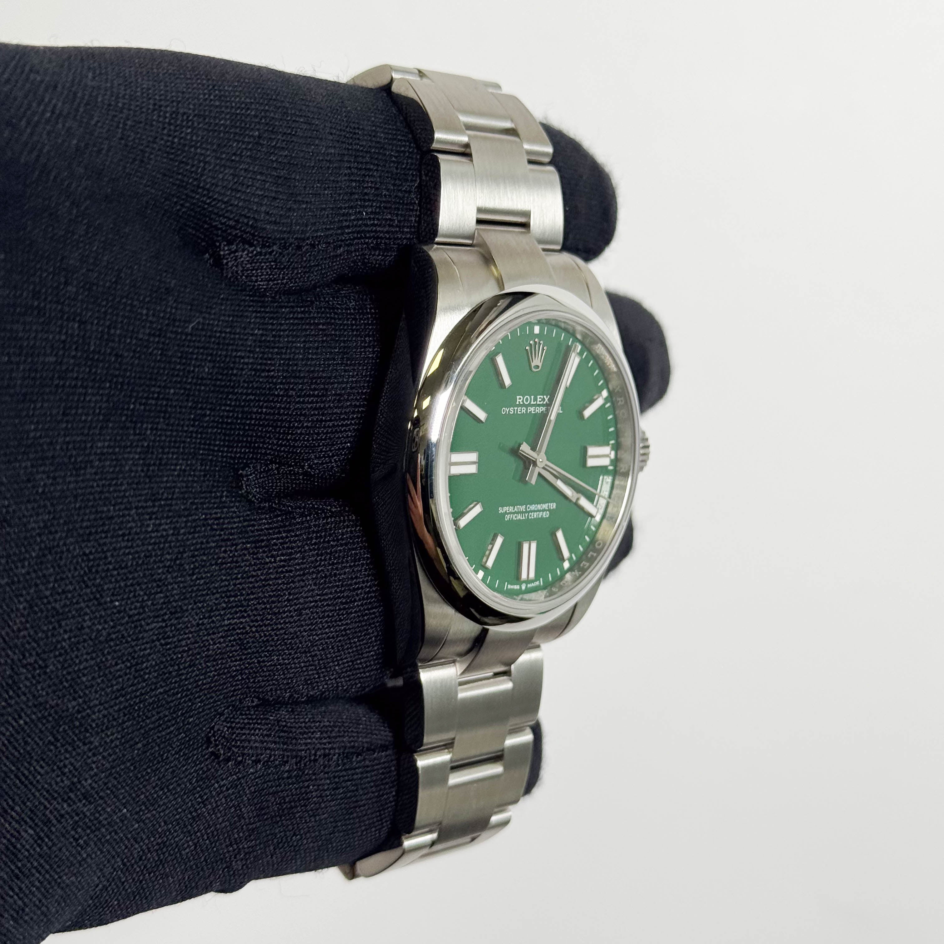 Rolex Oyster Perpetual 41mm Green Dial Watch Ref# 134300 - Happy Jewelers Fine Jewelry Lifetime Warranty