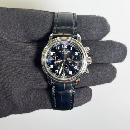 Blancpain Leman Flyback 38mm Black Dial Watch Ref# 2185F-1130-71