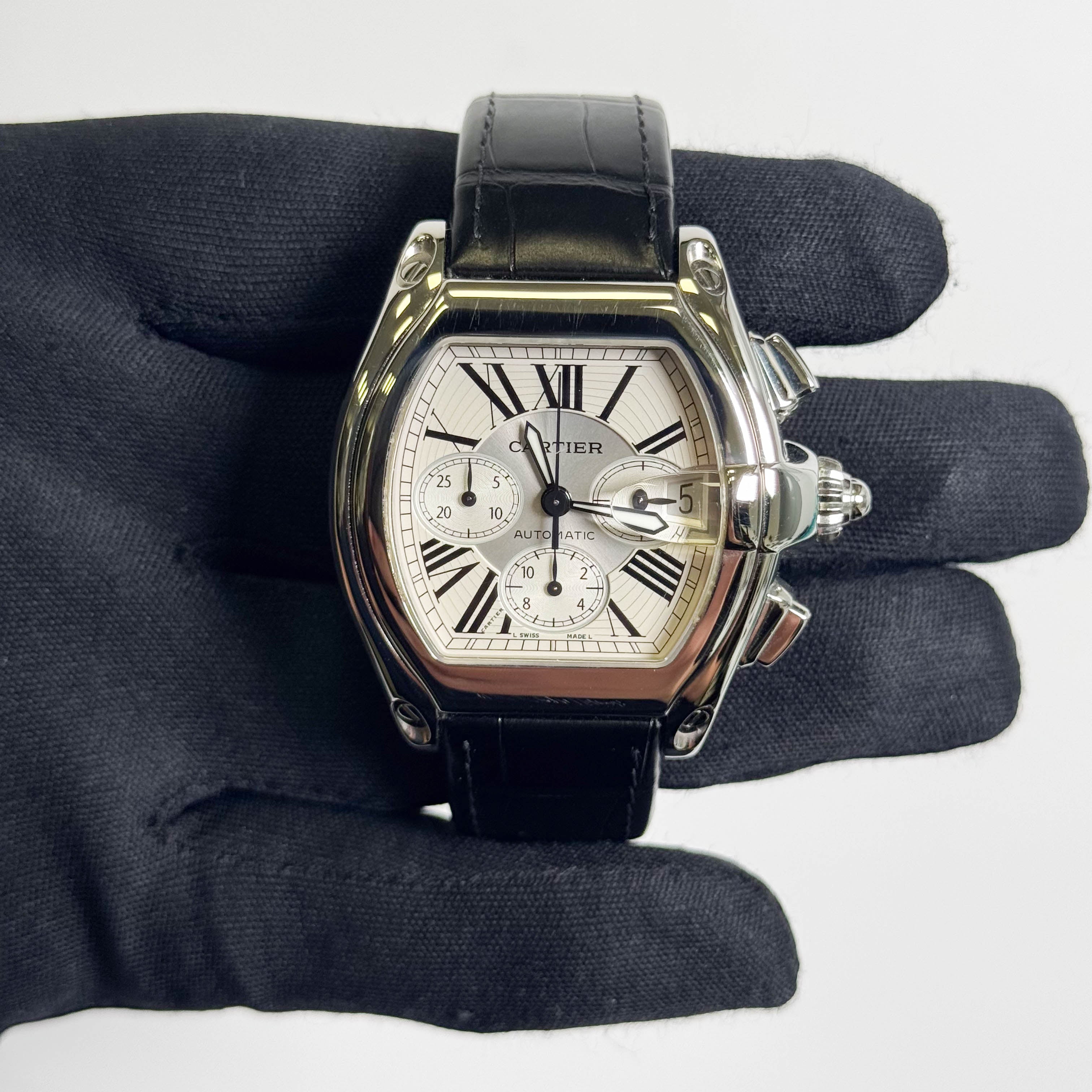 Cartier Roadster 48mm Silver Dial Watch Ref# W62019X6 - Happy Jewelers Fine Jewelry Lifetime Warranty