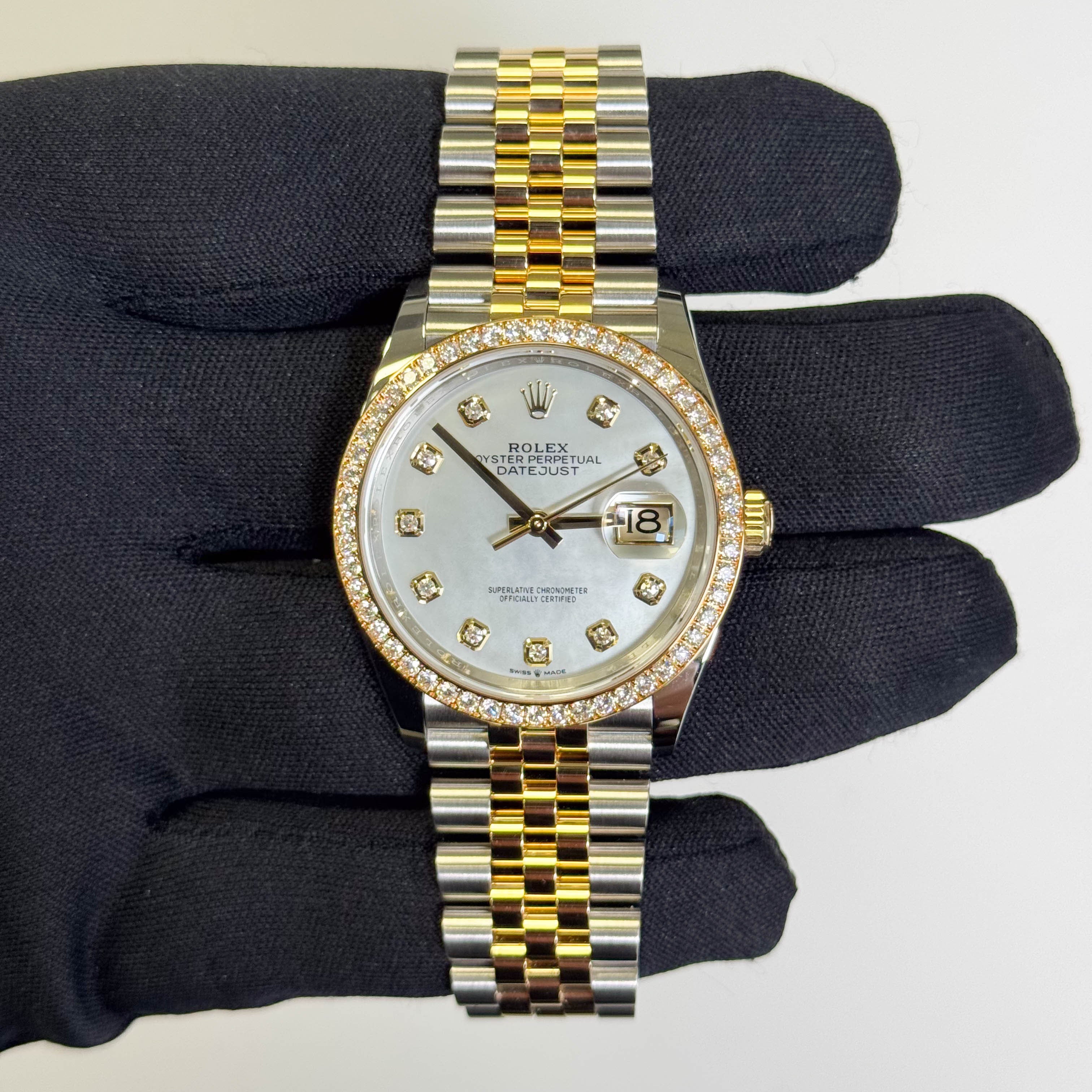 Rolex Datejust 36mm MOP Dial Watch Ref# 126283RBR - Happy Jewelers Fine Jewelry Lifetime Warranty