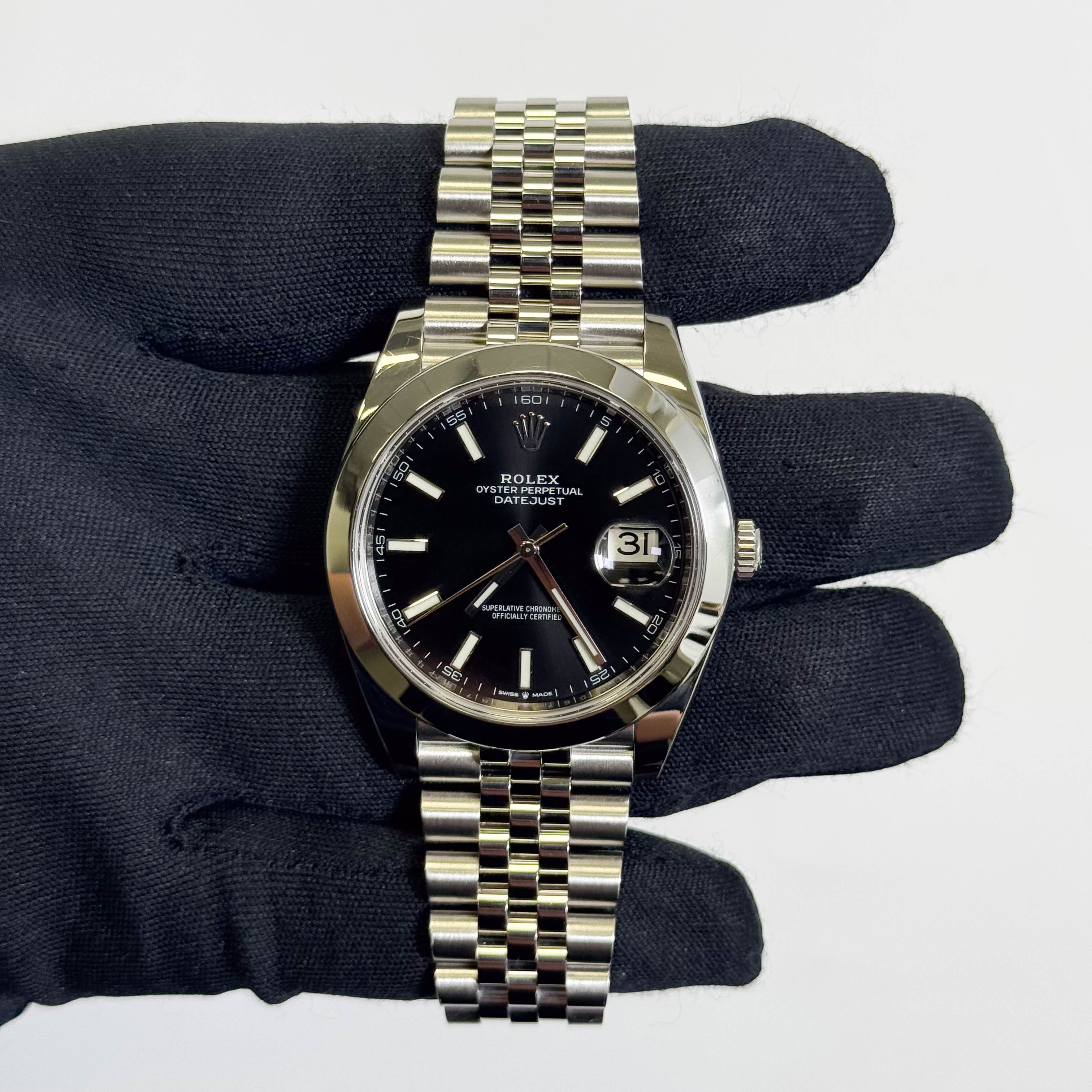 Rolex Datejust 41mm Black Dial Watch Ref# 126300 - Happy Jewelers Fine Jewelry Lifetime Warranty