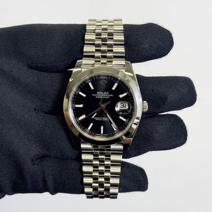 Rolex Datejust 41mm Black Dial Watch Ref# 126300 - Happy Jewelers Fine Jewelry Lifetime Warranty