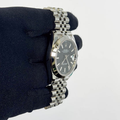 Rolex Datejust 41mm Black Dial Watch Ref# 126300 - Happy Jewelers Fine Jewelry Lifetime Warranty