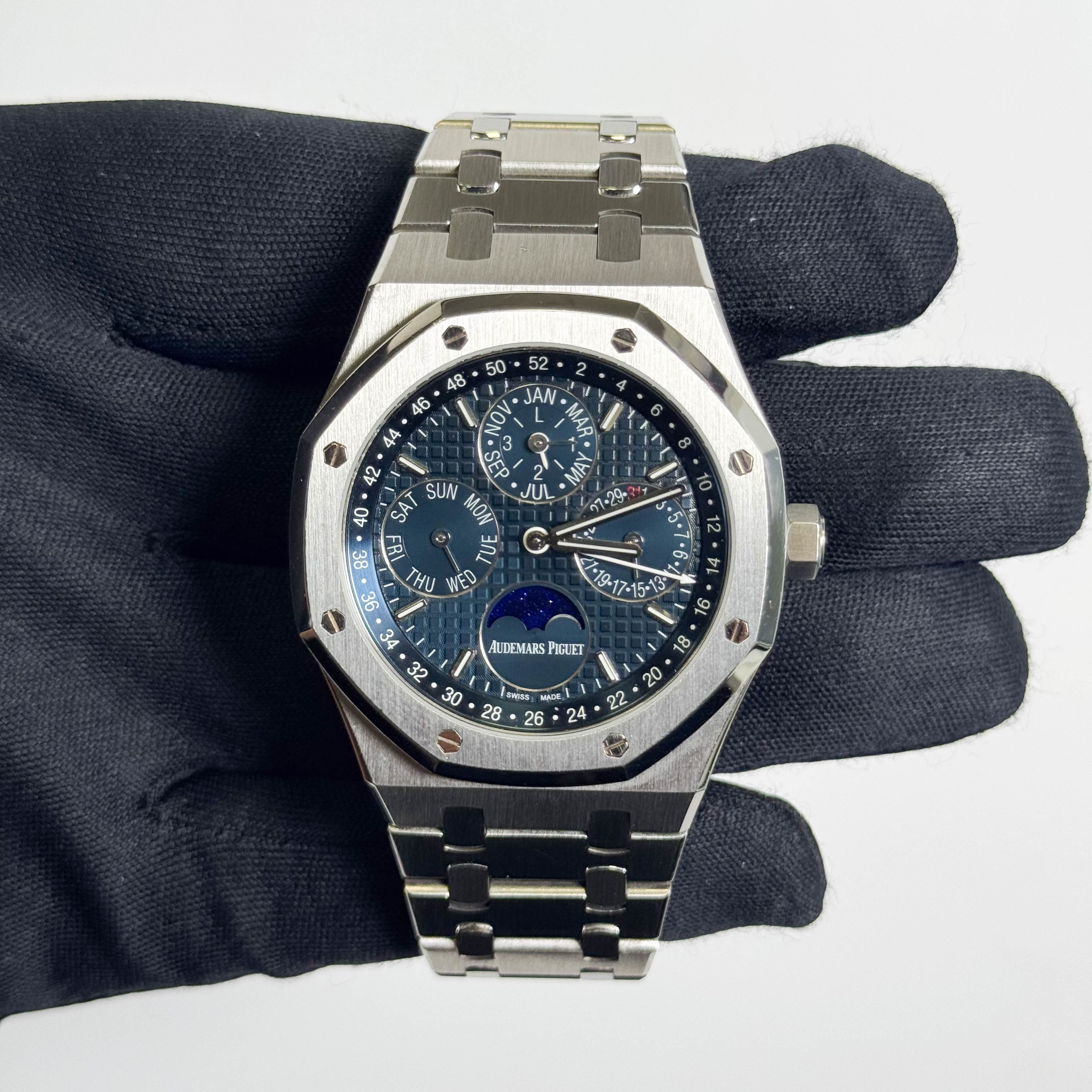 Audemars Piguet Royal Oak 41mm Blue Dial Watch Ref# 26574ST.OO.1220ST.02 - Happy Jewelers Fine Jewelry Lifetime Warranty