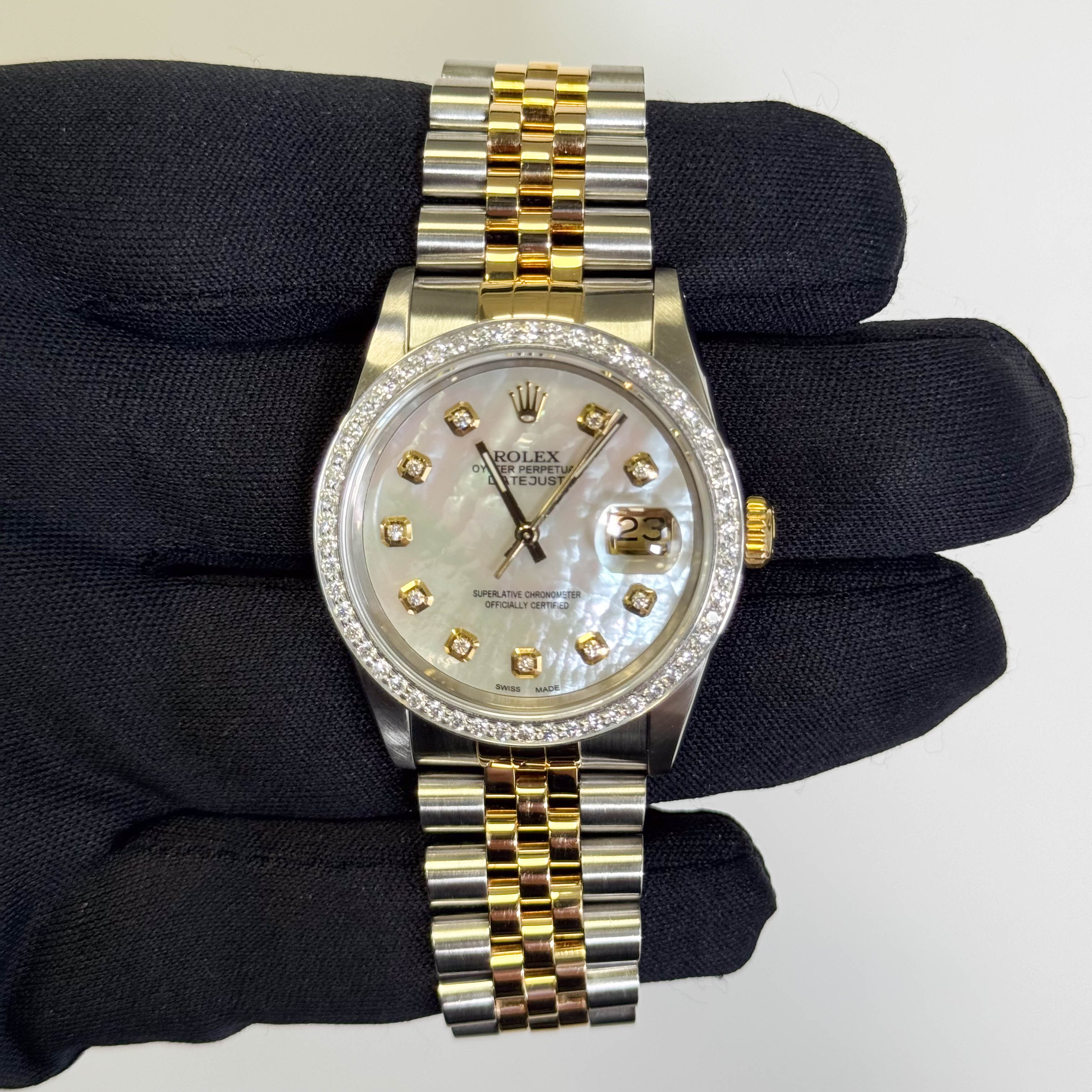 Rolex Datejust 36mm MOP Dial Watch Ref# 16233 - Happy Jewelers Fine Jewelry Lifetime Warranty