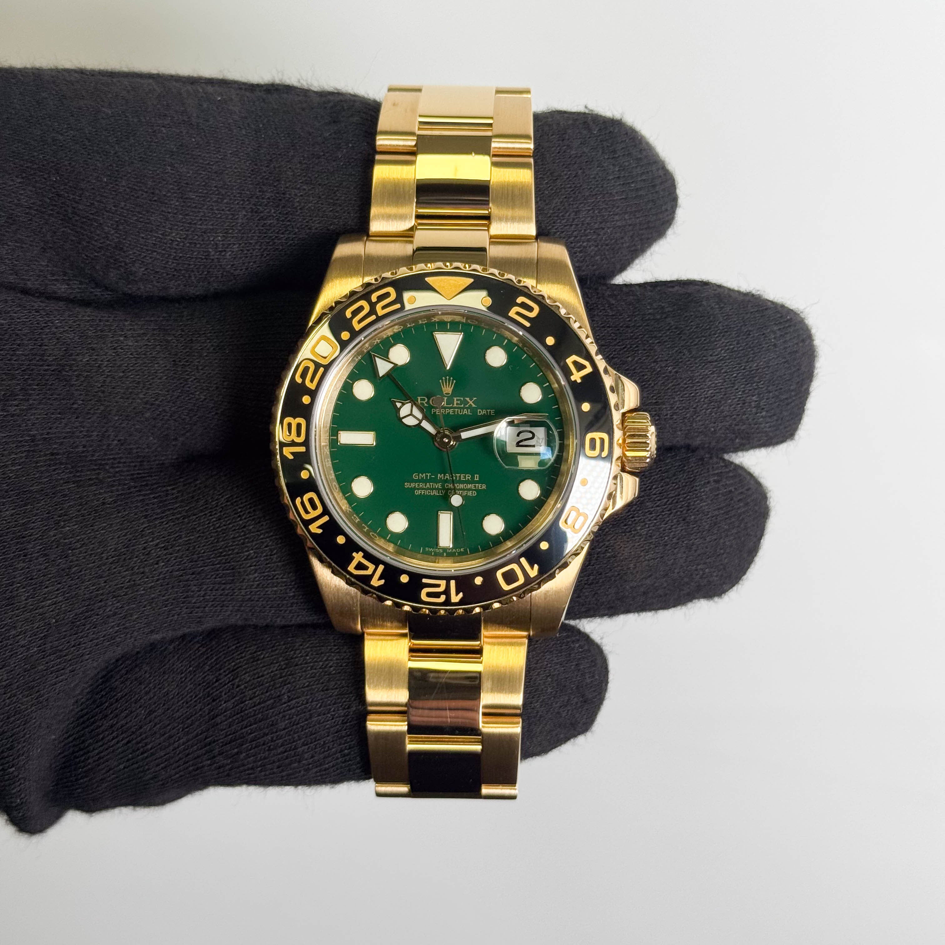 Rolex GMT Master II 40mm Green Dial Watch Ref # 116718