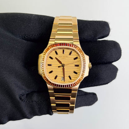 Patek Philippe Nautilus 35mm Rose Dial Watch Ref# 7118/1300R-001