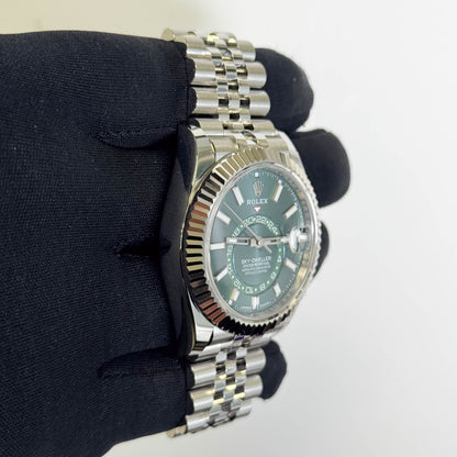 Rolex Sky-Dweller 42mm Green Dial Watch Ref# 336934 - Happy Jewelers Fine Jewelry Lifetime Warranty