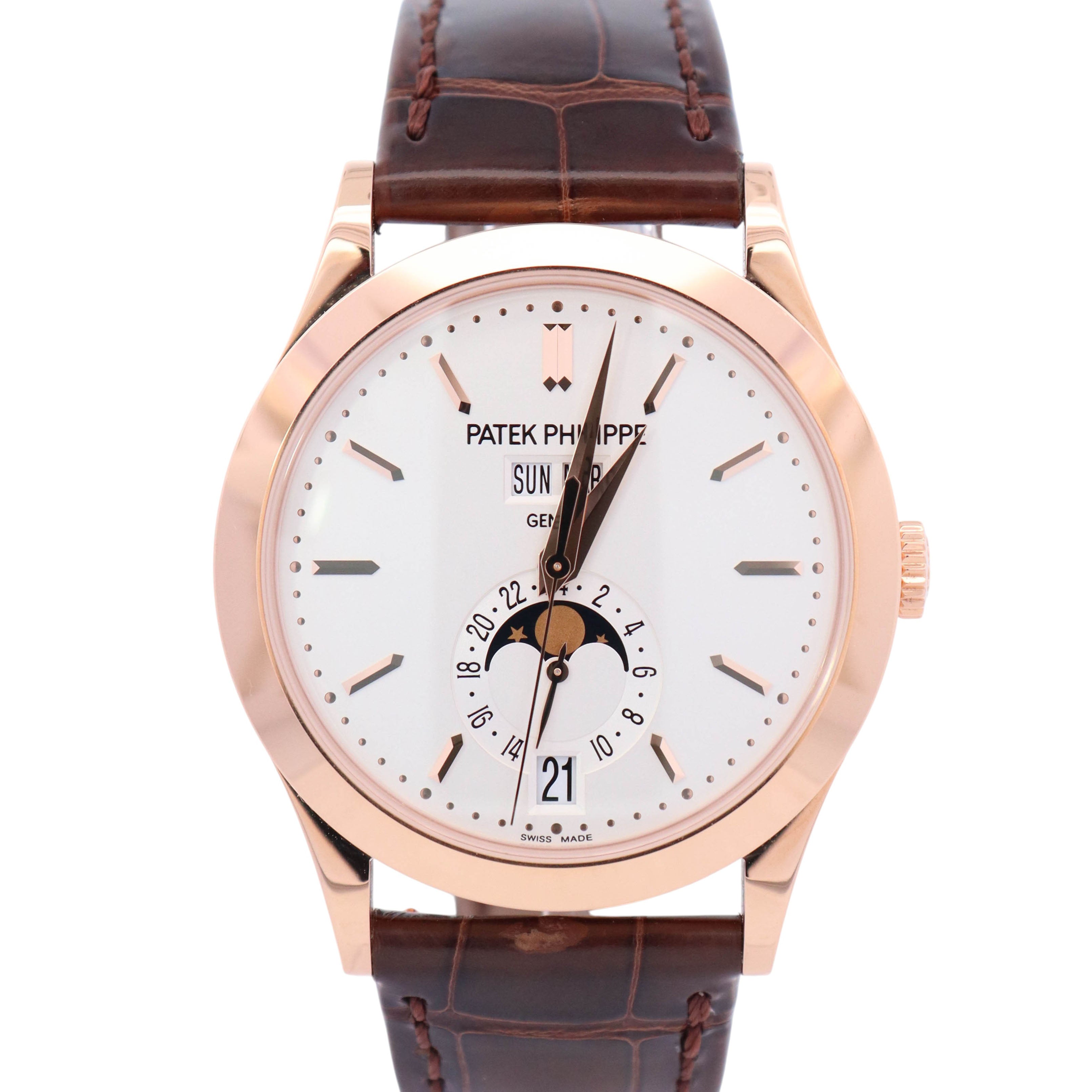 Patek Philippe Complications Annual Calendar 38.5mm White Dial Watch Ref# 5396R-011 - Happy Jewelers Fine Jewelry Lifetime Warranty