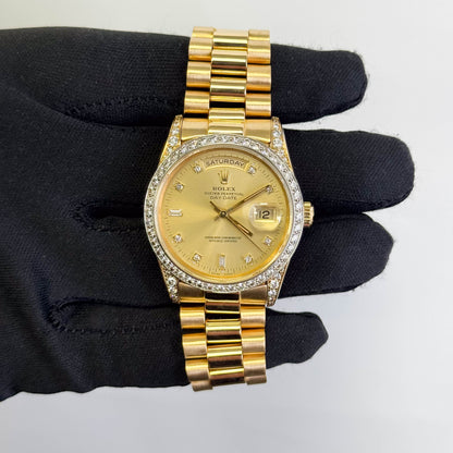 Rolex Day-Date 36mm Champagne Dial Watch Ref# 18388