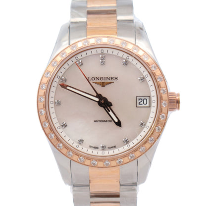 Longines Conquest 34mm MOP Dial Watch Ref#L2.385.5.88.7 - Happy Jewelers Fine Jewelry Lifetime Warranty