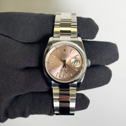 Rolex Datejust 36mm Pink Dial Watch Ref# 116200