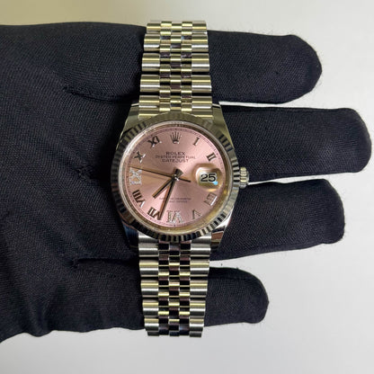 Rolex Datejust 36mm Pink Dial Watch Ref# 126234 - Happy Jewelers Fine Jewelry Lifetime Warranty