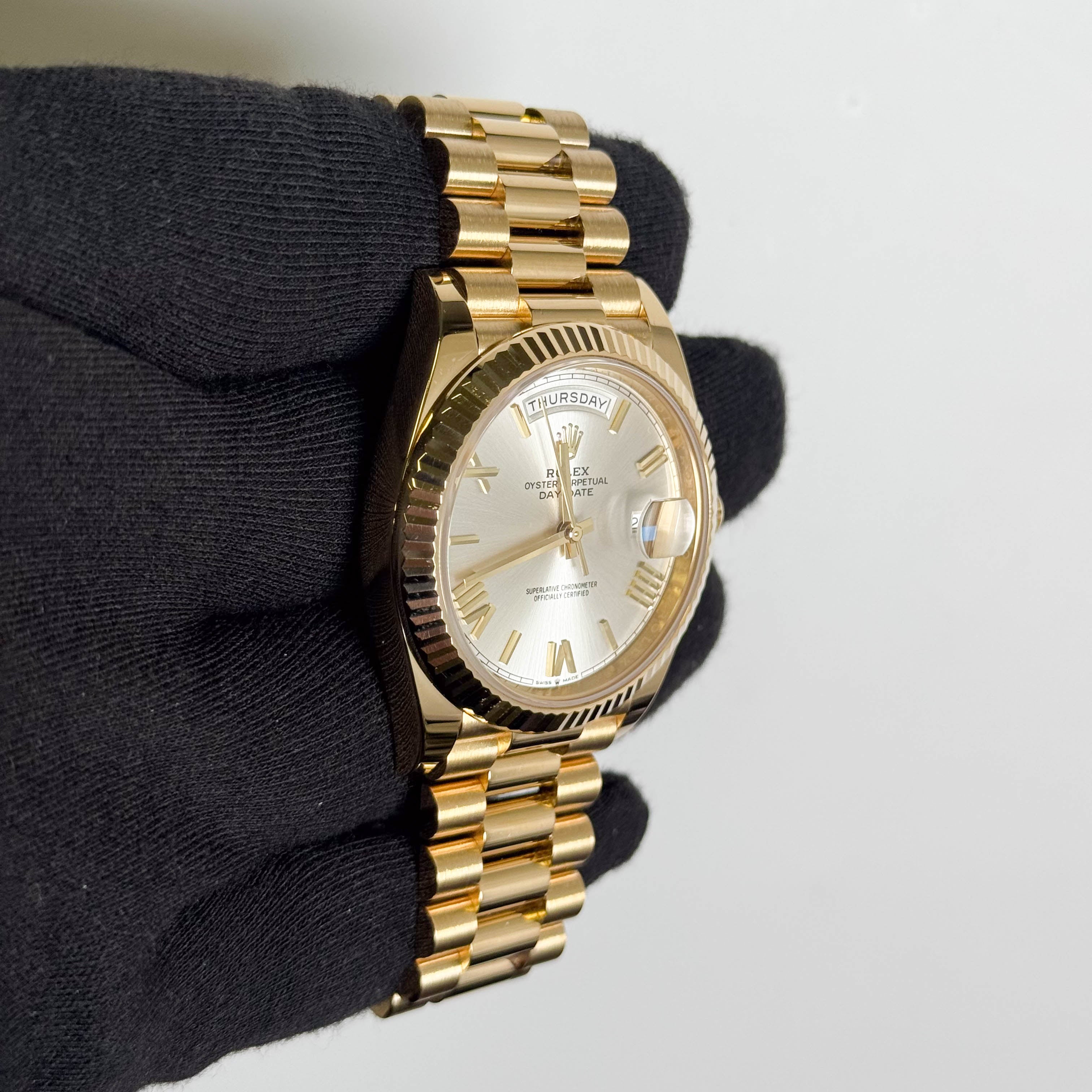 Rolex Day-Date 40mm Silver Dial Watch Ref# 228238