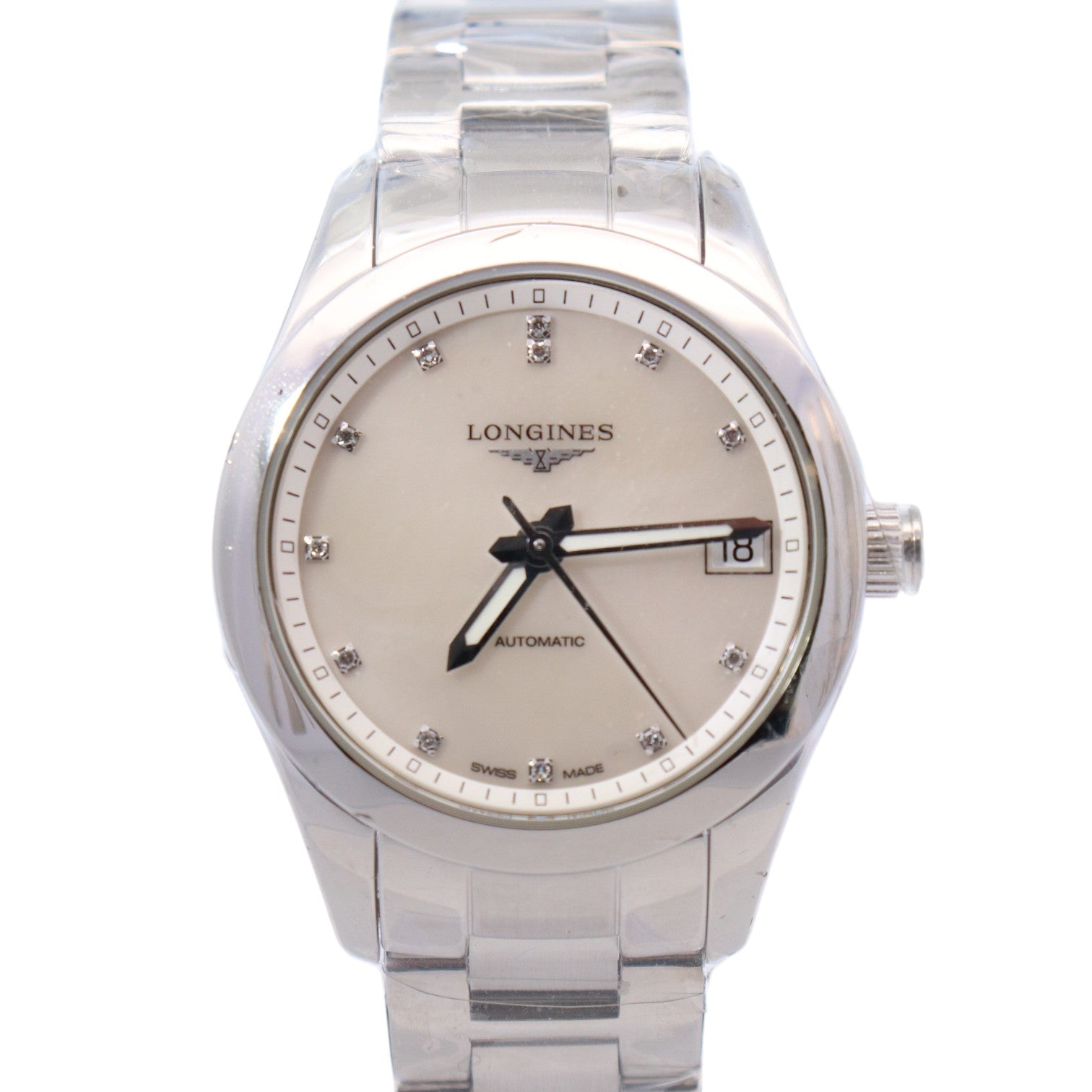 Longines Master Collection 34mm Mother of Pearl Dial Watch Ref#L2.385.3.87.6 - Happy Jewelers Fine Jewelry Lifetime Warranty