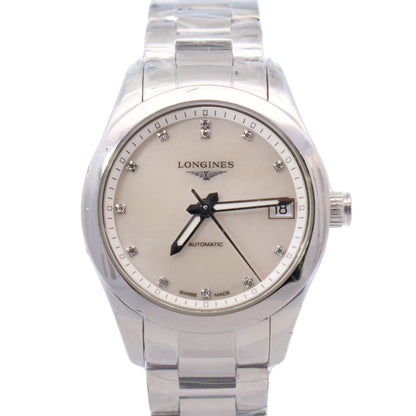 Longines Master Collection 34mm Mother of Pearl Dial Watch Ref#L2.385.3.87.6 - Happy Jewelers Fine Jewelry Lifetime Warranty