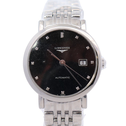 Longines Elegant Collection 29mm Black Dial Watch Ref#L4.310.4.57.6 - Happy Jewelers Fine Jewelry Lifetime Warranty