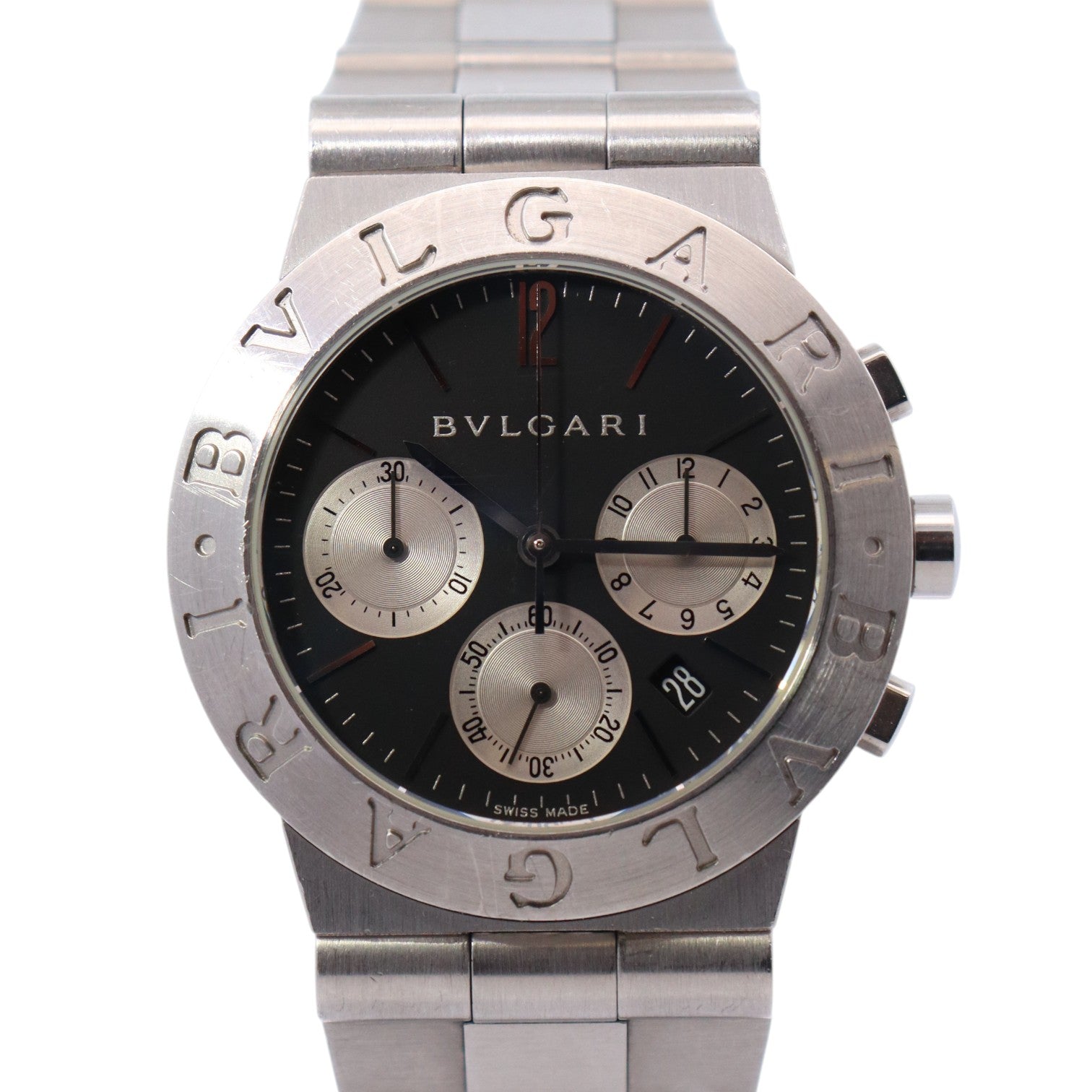 Bvlgari Diagono 36mm Black Chronograph Dial Watch Ref# CH35S - Happy Jewelers Fine Jewelry Lifetime Warranty