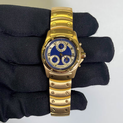 Cartier Ronde 28mm Blue Dial Watch Ref# W15078G1