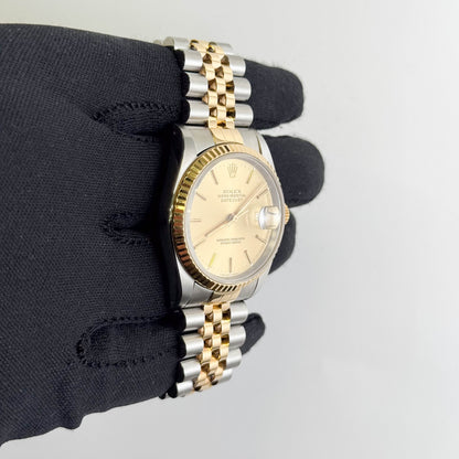 Rolex Datejust 36mm Champagne Dial Watch Ref# 16233
