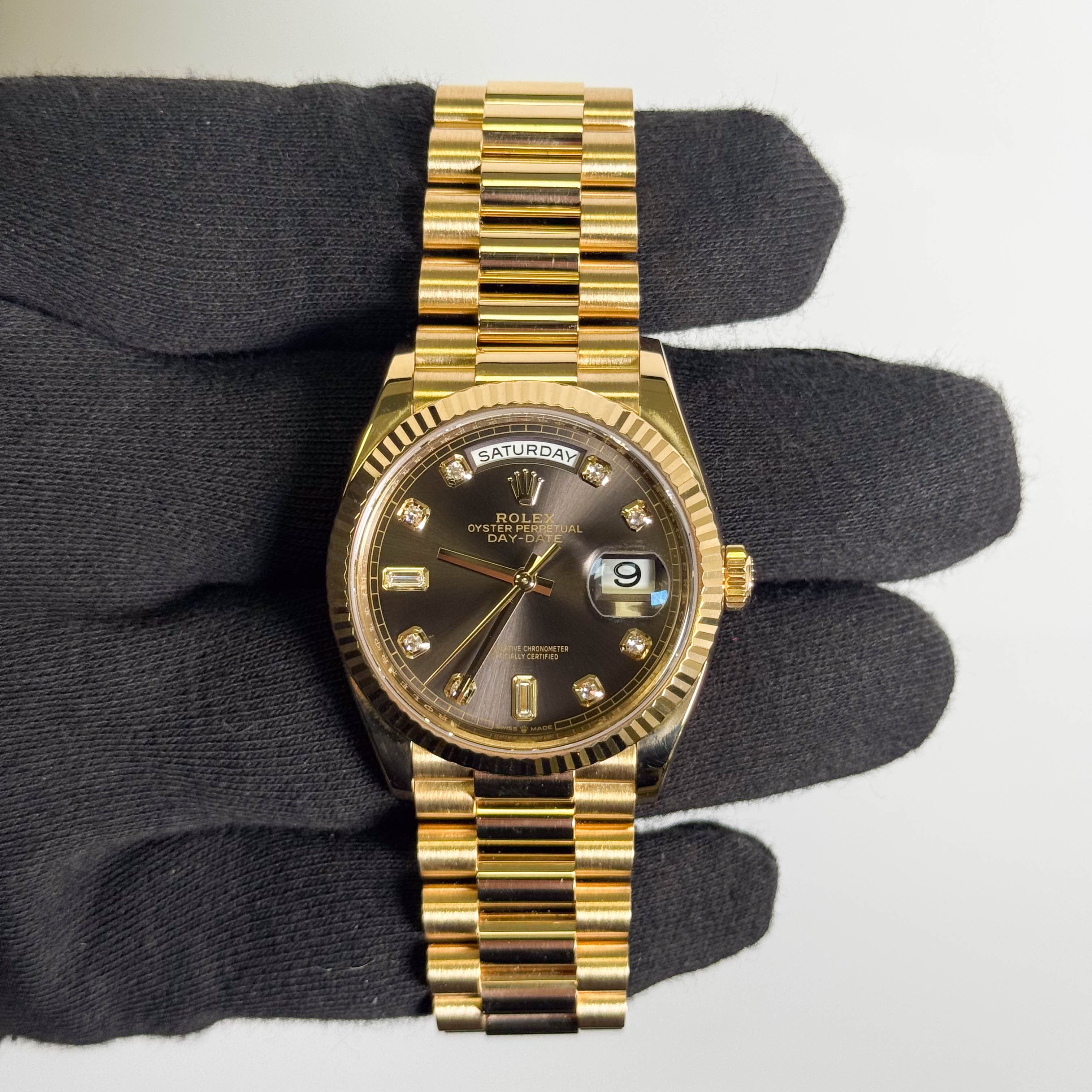 Rolex Day-Date 36mm Grey Dial Watch Ref# 128238