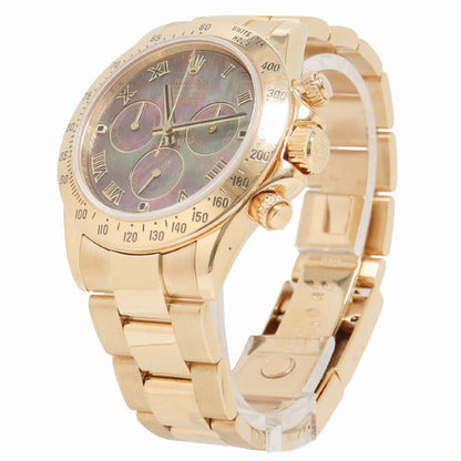 Rolex Mens Daytona Yellow Gold Dark MOP Roman Chronograph Dial Watch Reference# 116528 - Happy Jewelers Fine Jewelry Lifetime Warranty