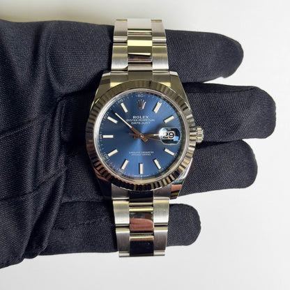 Rolex Datejust 41mm Blue Dial Watch Ref# 126334 - Happy Jewelers Fine Jewelry Lifetime Warranty