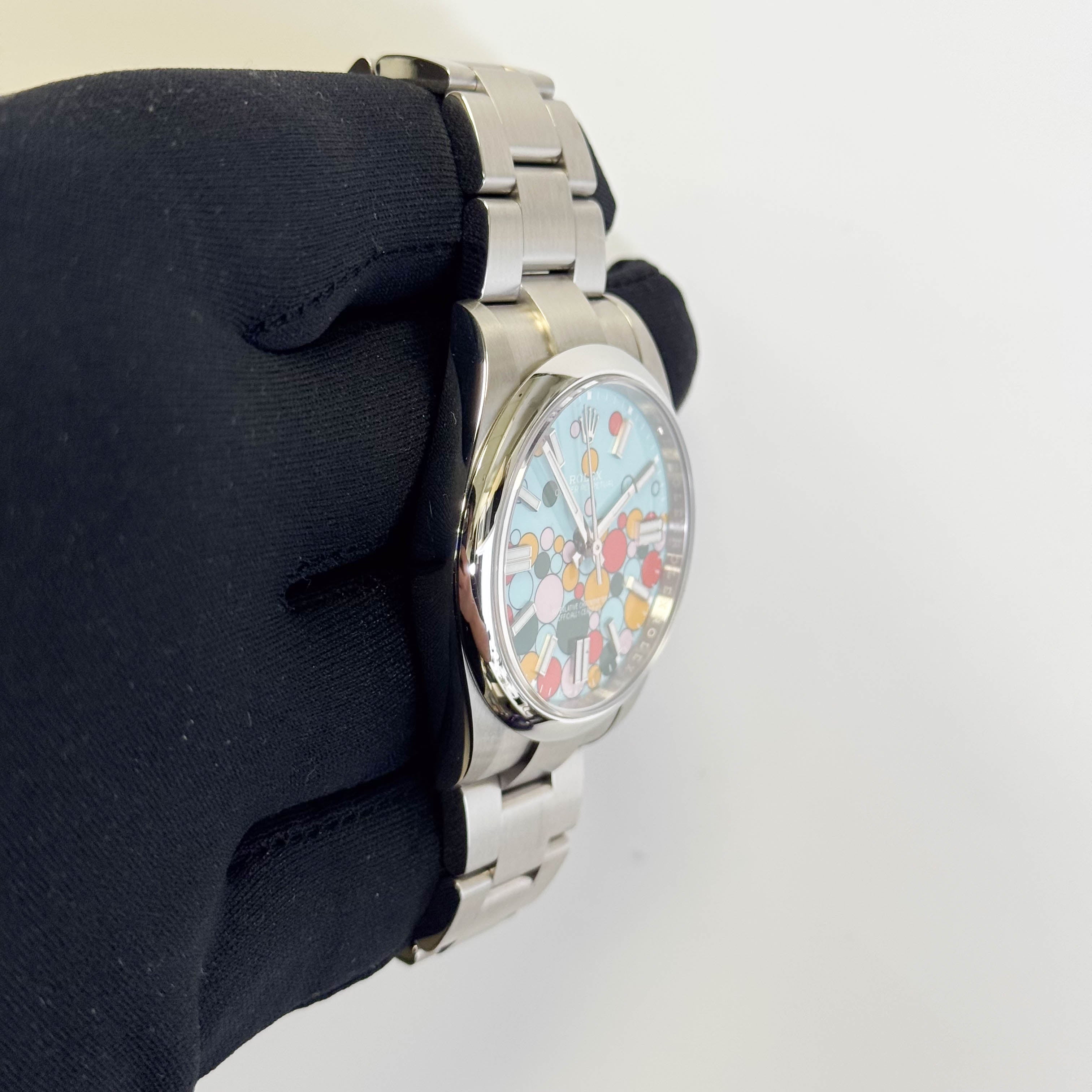 Rolex Oyster Perpetual 41mm Celebration Stick Dial Watch Ref# 124300