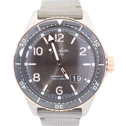 Glashutte SeaQ Panorama 43mm Gray Dial Watch Ref# 1-36-13-04-91-34 - Happy Jewelers Fine Jewelry Lifetime Warranty