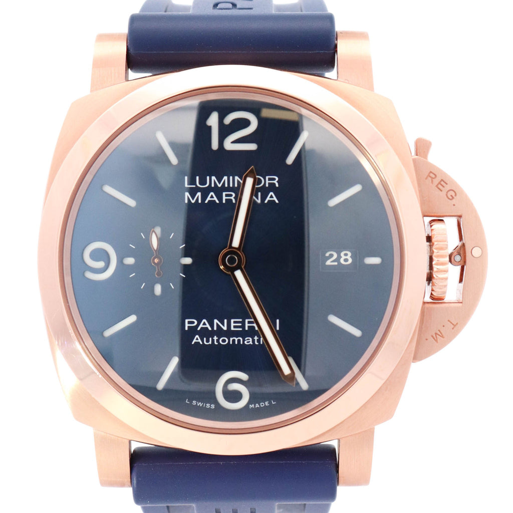 Panerai Luminor Marina Goldtech 44mm Blue Dial Watch Ref# PAM01112